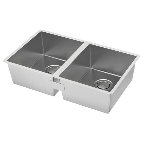 Double bowl top mount sink